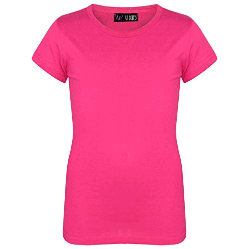 A2Z 4 Kids Kinder Mädchen T Shirts 100% Baumwolle Schlicht - Girls T Shirt Pink 9-10 von A2Z 4 Kids