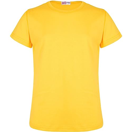 A2Z 4 Kids Kinder Mädchen T Shirts 100% Baumwolle Schlicht - Girls T Shirt Yellow 7-8 von A2Z 4 Kids