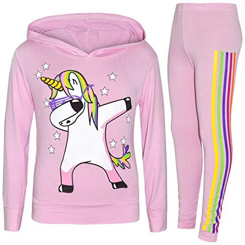 A2Z 4 Kids Kinder Mädchen Trainingsanzug Baby Rosa - Unicorn Hooded Set 225 Baby Pink_11-12 von A2Z 4 Kids