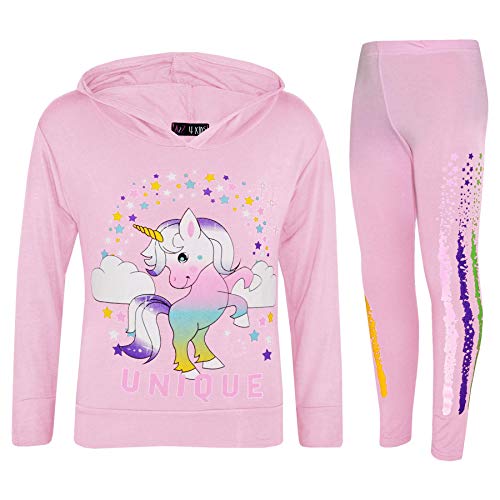 A2Z 4 Kids Kinder Mädchen Trainingsanzug Designer Dabbing - Unicorn Hooded Set 228 Baby Pink 11-12 von A2Z 4 Kids