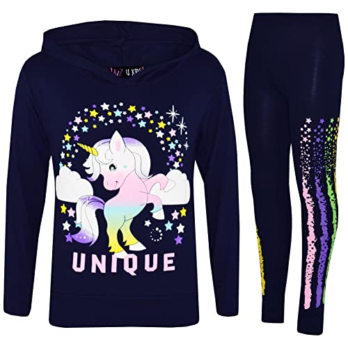 A2Z 4 Kids Kinder Mädchen Trainingsanzug Designer Dabbing - Unicorn Hooded Set 228 Navy 13 von A2Z 4 Kids