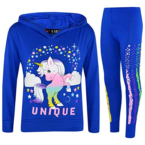 A2Z 4 Kids Kinder Mädchen Trainingsanzug Designer Dabbing - Unicorn Hooded Set 228 Royal 7-8 von A2Z 4 Kids