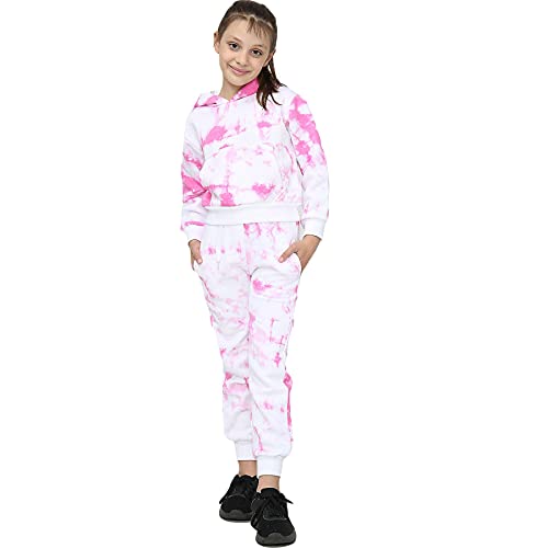 A2Z 4 Kids Kinder Mädchen Trainingsanzug Designer Tie Dye Aufdruck - T.S Crop 311 Pink 5-6 von A2Z 4 Kids