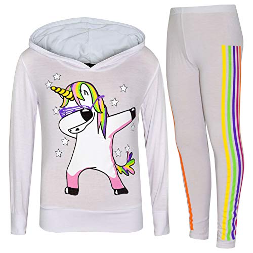 A2Z 4 Kids Kinder Mädchen Trainingsanzug Designer - Unicorn Hooded Set 225 White 9-10 von A2Z 4 Kids