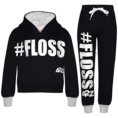 A2Z 4 Kids Kinder Mädchen Trainingsanzug Designers #Floss Drucken - T.S Crop #Floss Black White 13 von A2Z 4 Kids