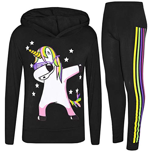 A2Z 4 Kids Kinder Mädchen Trainingsanzug Schwarz - Unicorn Hooded Set 225 Black_13 von A2Z 4 Kids