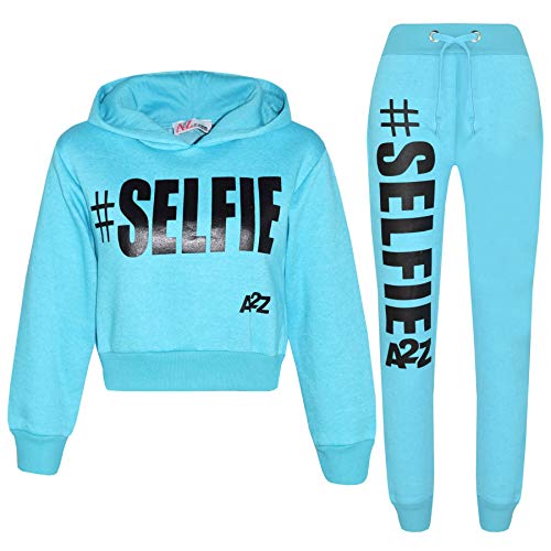 A2Z 4 Kids Kinder Mädchen Trainingsanzug # Selfie Aufdruck - T.S Crop #Selfie Aqua 9-10 von A2Z 4 Kids