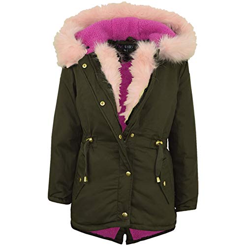 A2Z 4 Kids Kinder Mit Kapuze Jacke Mädchen Pelz Parka JACKEN - Baby Pink Pelz- 11-12 Jahre von A2Z 4 Kids