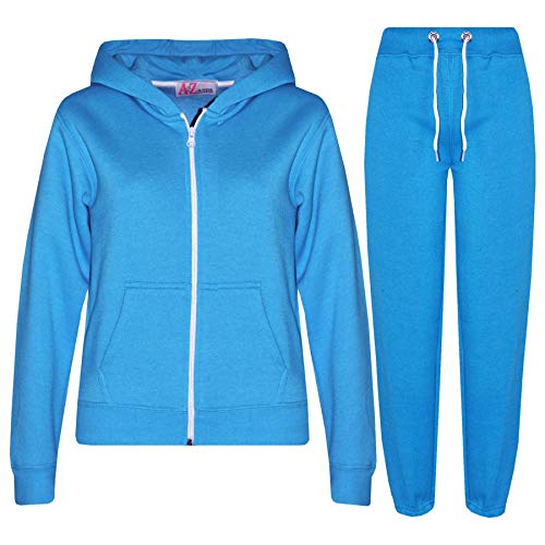 A2Z 4 Kids Plain Tracksuit Hoodie Mit Jogger Jogging Anzug Jogginghose - Plain Tracksuit Blue 7-8 von A2Z 4 Kids