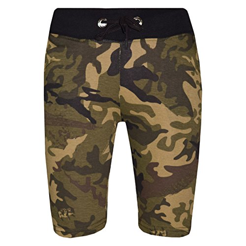 A2Z 4 Kids Mädchen Jungen Sport Shorts Bequem Atmungsaktiv - A2Z Camo Shorts Green 11-12 von A2Z 4 Kids