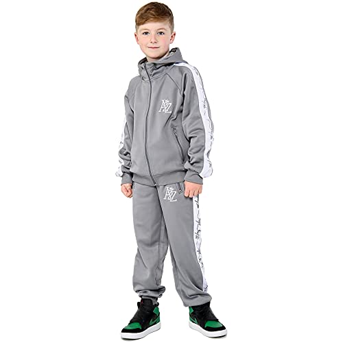 A2Z 4 Kids Mädchen Jungen Trainingsanzug A2Z Projekt Panel Fleece Kapuze Oberteil Unterteil Trainings - T.S A2Z 700 Steel Grey 9-10 von A2Z 4 Kids