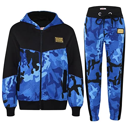 A2Z 4 Kids Kinder Trainingsanzug Jungen Mädchen Designer Blau Camouflage Drucken - T.S Camo 602 Blue_5-6 von A2Z 4 Kids