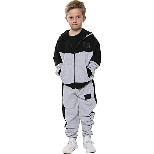 a2z 4 kids Kinder Trainingsanzug Jungen Mädchen Designer Plain Grau Drucken - T.S 602 Grey_5-6 von A2Z 4 Kids