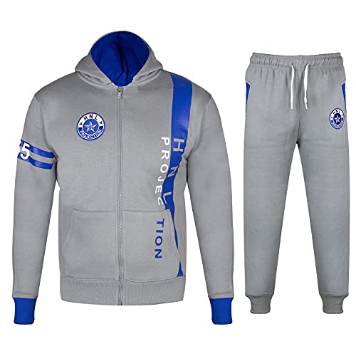 A2Z 4 Kids Kinder Trainingsanzug Jungen Mädchen Schwarz & Blau Designer - T.S HNL 02 Steel Grey & Royal 7-8 von A2Z 4 Kids