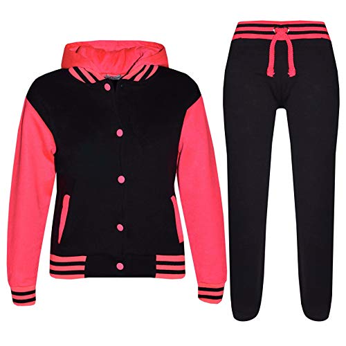 A2Z 4 Kids Kinder Trainingsanzug Mädchen Designer - T.S B.B Plain Black Neon Pink 9-10 von A2Z 4 Kids