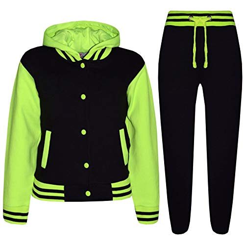 A2Z 4 Kids Kinder Trainingsanzug Mädchen Designer - T.S B.B Plain Black & Neon Green 11-12 von A2Z 4 Kids