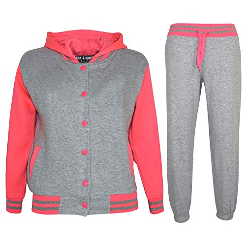 A2Z 4 Kids Kinder Trainingsanzug Mädchen Designer - T.S B.B Plain Grey Neon Pink 11-12 von A2Z 4 Kids