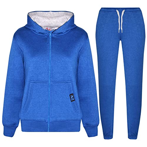 A2Z 4 Kids Kinder Trainingsanzug Mädchen Jungen Vlies - T.S Contrast Trim Royal & Grey 11-12 von A2Z 4 Kids