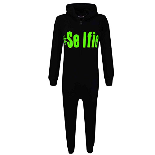 A2Z 4 Kids Kinder Unisex Mädchen Jungen Strampelanzug - Cotton Onesie #Selfie Black Green 11-12 von A2Z 4 Kids