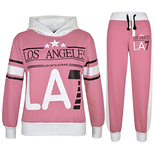 A2Z 4 Kids LA7 Trainingsanzug Kapuzenpullover Mit Jogger Jogginghose Zwei Farbe Satz Sport - T.S LA7 Baby Pink 11-12. von A2Z 4 Kids