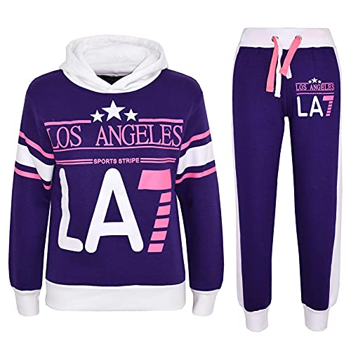 A2Z 4 Kids LA7 Trainingsanzug Kapuzenpullover Mit Jogger Jogginghose Zwei Farbe Satz Sport - T.S LA7 Purple 9-10 von A2Z 4 Kids