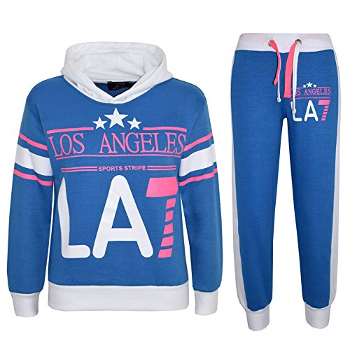 A2Z 4 Kids LA7 Trainingsanzug Kapuzenpullover Mit Jogger Jogginghose Zwei Farbe Satz Sport - T.S LA7 Turquoise 7-8 von A2Z 4 Kids