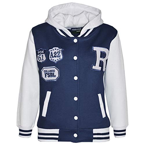 A2Z 4 Kids Mädchen Baseball Kapuzen Marineblau R Mode NYC/Fox - B.B Navy_11-12 von A2Z 4 Kids