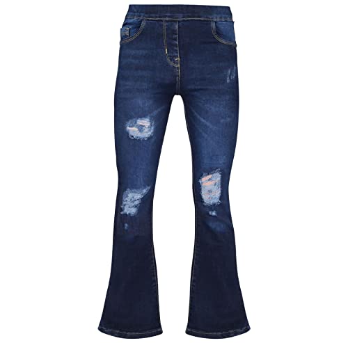 A2Z 4 Kids Mädchen Denim Jeans Kompfort Dehnbar Jeggings Bell Bottom - Jeans JN37 Dark Blue 7-8 von A2Z 4 Kids