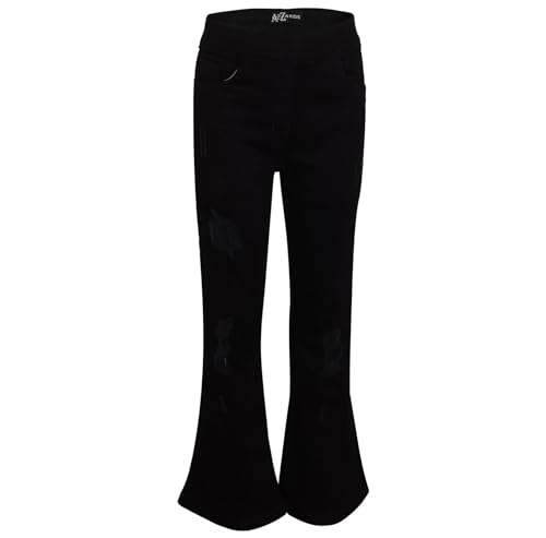 A2Z 4 Kids Mädchen Denim Jeans Kompfort Dehnbar Jeggings Bell Bottom - Jeans JN37 Jet Black 7-8 von A2Z 4 Kids