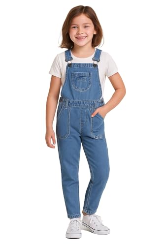 A2Z 4 Kids Mädchen Denim Latzhose Zerrissen Jeans - Dungaree D83 Light Blue 11-12 von A2Z 4 Kids