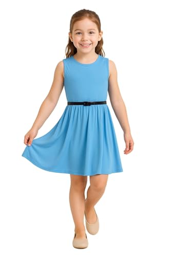 A2Z 4 Kids Mädchen Einfarbig Skater Kleid Abend - New Skater Dress Sky Blue 9-10 von A2Z 4 Kids