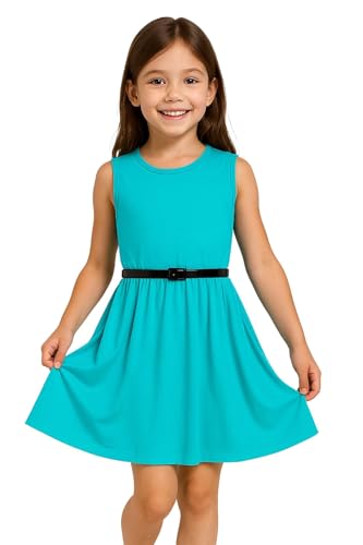 A2Z 4 Kids Mädchen Einfarbig Skater Kleid Abend - New Skater Dress Turquoise 11-12 von A2Z 4 Kids