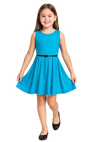 A2Z 4 Kids Mädchen Einfarbig Skater Kleid Abend - New Skater Dress Sea Green 7-8 von A2Z 4 Kids