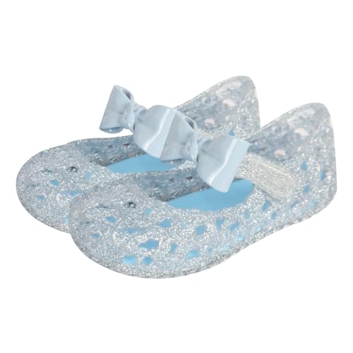 A2Z 4 Kids Mädchen Glitzer Sliders PVC Soft Jelly Slip On Bow Schuhe für Kleinkinder und kleine Mädchen Leicht Flexibel Rutschfest Sommer Urlaub Strand Pool Wear Kleinkind 5 bis 10 UK Schuhgröße, blau von A2Z 4 Kids