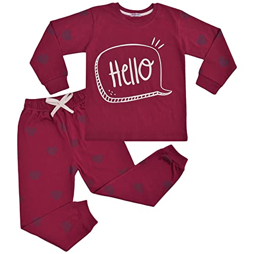 A2Z 4 Kids Mädchen Goodnight Pyjamas Kinder PJs 2 Stück Leopard Set Lounge Anzug - PJS 181 Hello Plum 9-10 von A2Z 4 Kids