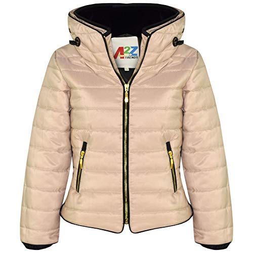 A2Z 4 Kids Mädchen Jacke Kids Stilvolle Gepolsterte Puffer Bubble Pelz - Puffer Jacket Stone 7-8 von A2Z 4 Kids