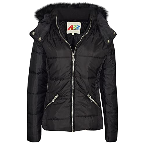 A2Z 4 Kids Mädchen Jacke Kinder Schwarz Stilvoll - Jacket Puffer 414 Black._11-12 von A2Z 4 Kids