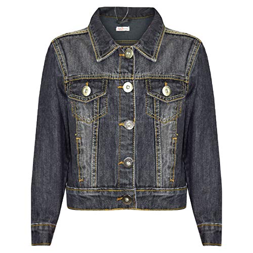 A2Z 4 Kids Mädchen Jacken Denim Stil Trendy Mode - Girls Denim Jacket J12 Black 7-8 von A2Z 4 Kids
