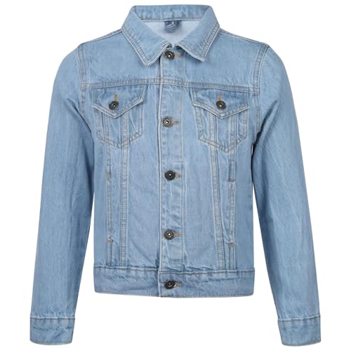 A2Z 4 Kids Mädchen Jacken Denim Stil Trendy Mode - Girls Denim Jacket J12 Light Blue 7-8 von A2Z 4 Kids