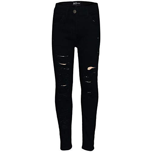 A2Z 4 Kids Mädchen Jeans Leichte Denim Zerrissene Hose - Girls Jeans M617 Jet Black._11-12 von A2Z 4 Kids