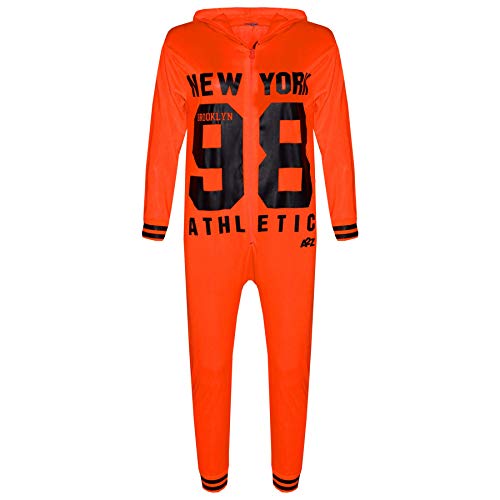 A2Z 4 Kids Mädchen Jungen Baumwolle Onesie New York 98 Athletic Pyjamas - Cotton Onesie N Y Neon Orange 9-10 von A2Z 4 Kids