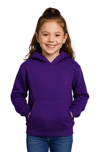 A2Z 4 Kids Mädchen Jungen Einfarbig Sweatshirt Batik - Plain Sweat Hoodie Purple 11-12 von A2Z 4 Kids
