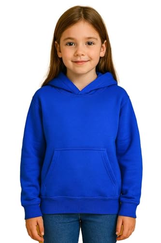 A2Z 4 Kids Mädchen Jungen Einfarbig Sweatshirt Batik - Plain Sweat Hoodie Royal 9-10 von A2Z 4 Kids