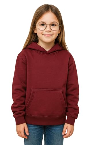 A2Z 4 Kids Mädchen Jungen Einfarbig Sweatshirt Batik - Plain Sweat Hoodie Wine 11-12 von A2Z 4 Kids