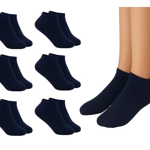 A2Z 4 Kids Mädchen Jungen Einfarbige Sneaker Knöchel 6 Pack Baumwoll - Socks AZ750 Navy 6 Pack 6-9 von A2Z 4 Kids