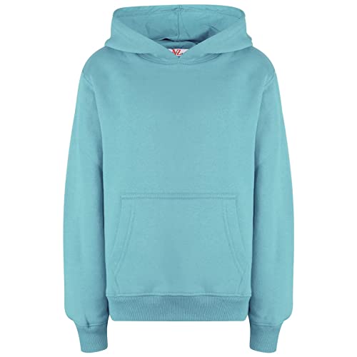 A2Z 4 Kids Mädchen Jungen Plain and Tie Dye Druck Sweatshirt Pullover - Plain Sweat Hoodie Aqua 11-12 von A2Z 4 Kids