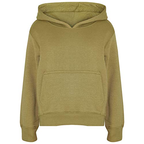 A2Z 4 Kids Mädchen Jungen Plain and Tie Dye Druck Sweatshirt Pullover - Plain Sweat Hoodie Khaki 9-10 von A2Z 4 Kids