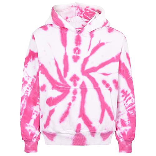 A2Z 4 Kids Mädchen Jungen Plain and Tie Dye Druck Sweatshirt Pullover - Sweat Hoodie T.D Pink 11-12 von A2Z 4 Kids