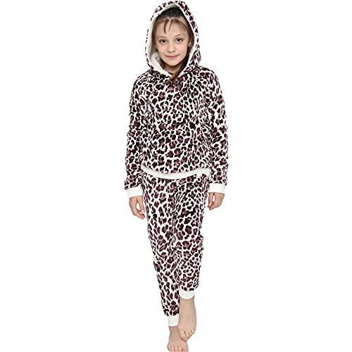 A2Z 4 Kids Mädchen Jungen Pyjama PJS Weich Vlies 2 Stück Flanell Satz - PJS 125 Brown Leopard._7-8 von A2Z 4 Kids