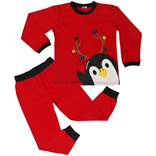 A2Z 4 Kids Mädchen Jungen Pyjamas Kinder PJs 2 Stück Pinguin Set Lounge Anzug Für Kinder - PJS 156 Red 2-3 von A2Z 4 Kids